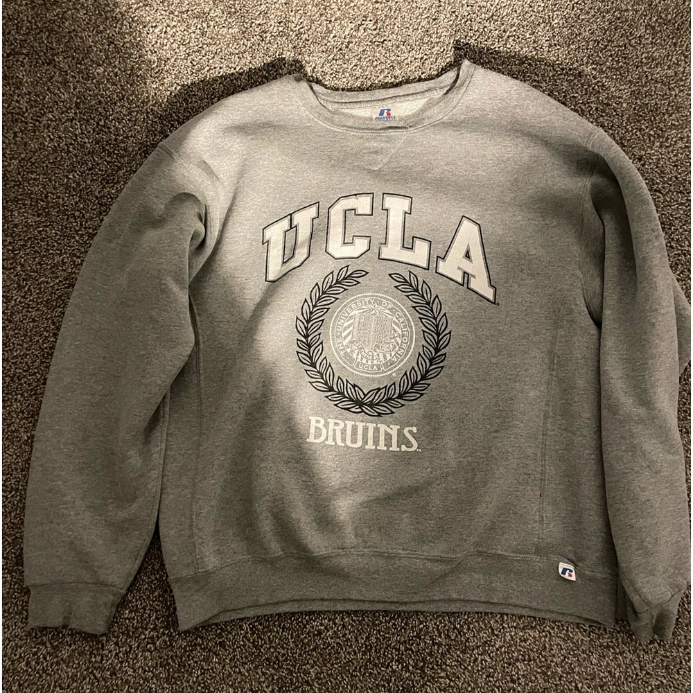 Russel Athletic crewneck sweater, Grey “UCLA” womens Large.
